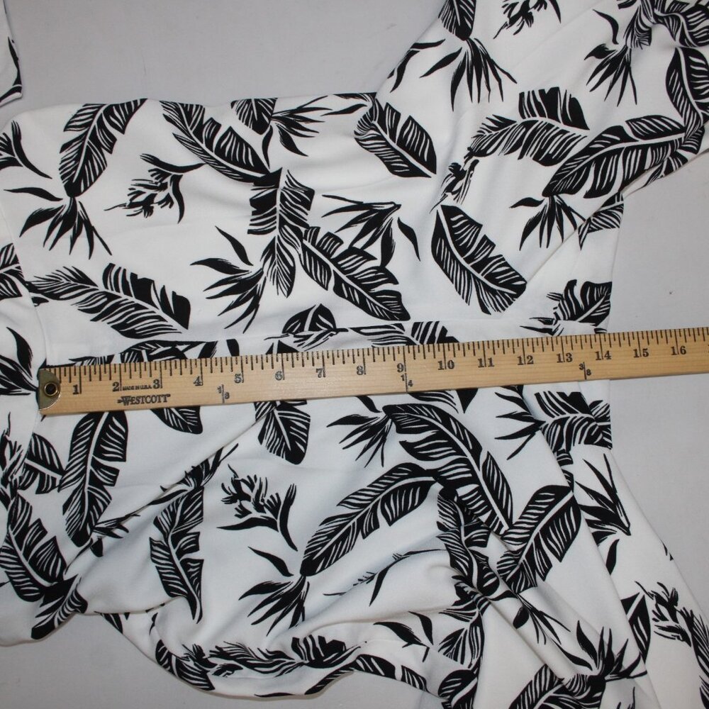 Jay Godfrey Jumpsuit Sz 6 White Black Printed Knot Front 100% Poly Jumpsuit - Picture 10 of 11